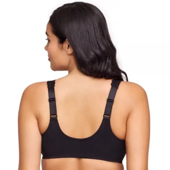 Glamorise Womens WonderWire Front-Closure Stretch Lace Underwire Bra 9245 Black image {1}