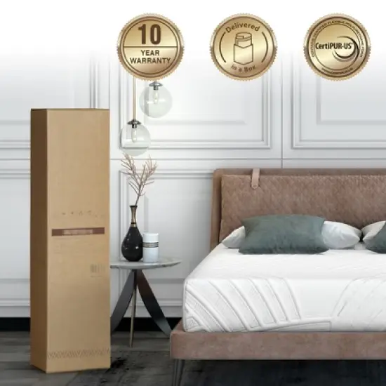 Costway 8''  Gel Infused Memory Foam Mattress Jacquard Firm Hybrid Pressure Relief Queen\Full image {4}