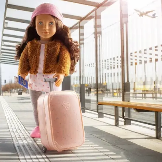 Our Generation Lisandra & Rolling Luggage 18" Travel Doll image {1}