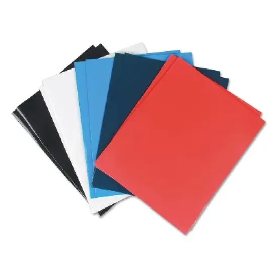 Universal Laminated Two-Pocket Folder Cardboard Paper Assorted 11 x 8 1/2 25/Pack 56426 image {1}