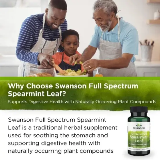 Swanson Herbal Supplements Full Spectrum Spearmint Leaf 400 mg 60 Caps image {4}