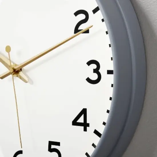 14" Round Decorative Wall Clock - Gray - Hearth & Hand&trade; with Magnolia image {2}