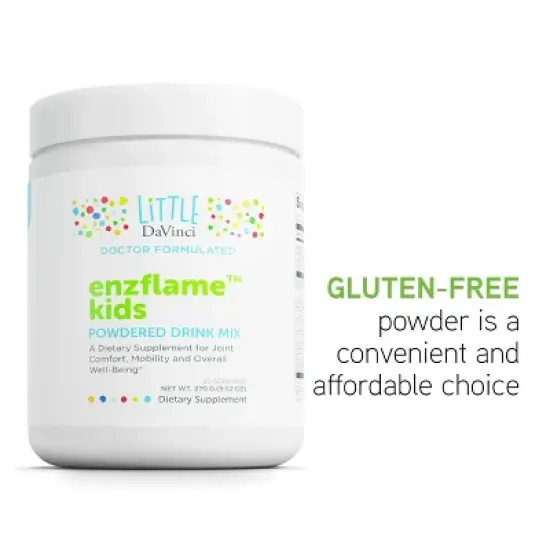Little DaVinci Enzflame Kids - Powder Drink Mix Supplement to Support Muscle, Joint Comfort, Mobility and Immune Health* - Orange Flavor - 30 Servings image {4}