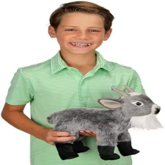 Bearington Garret Plush Gray Goat Stuffed Animal, 12 Inches image {1}