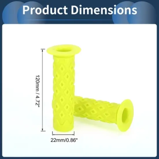 Unique Bargains Bike Handlebar Grips Covers 4.72" Yellow 1 Pair image {2}