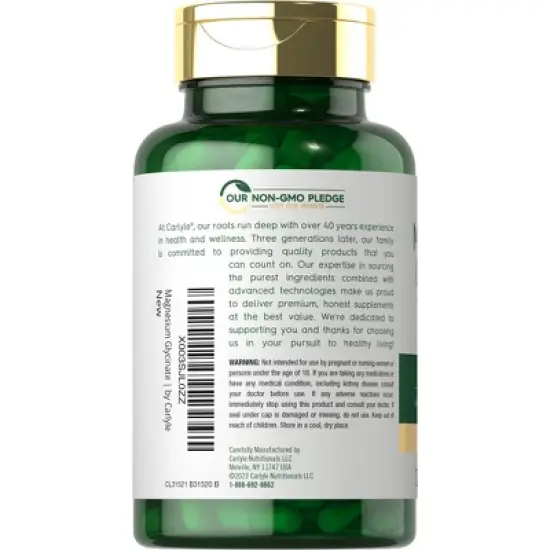 Carlyle Magnesium Glycinate with Ashwagandha | 2,740mg Complex | 120 Vegetarian Capsules image {2}