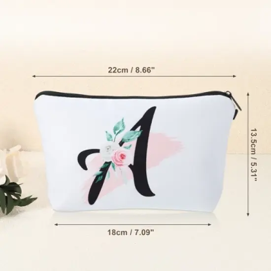 Unique Bargains Large Capacity Zipper Personalized Small Makeup Bag White image {4}
