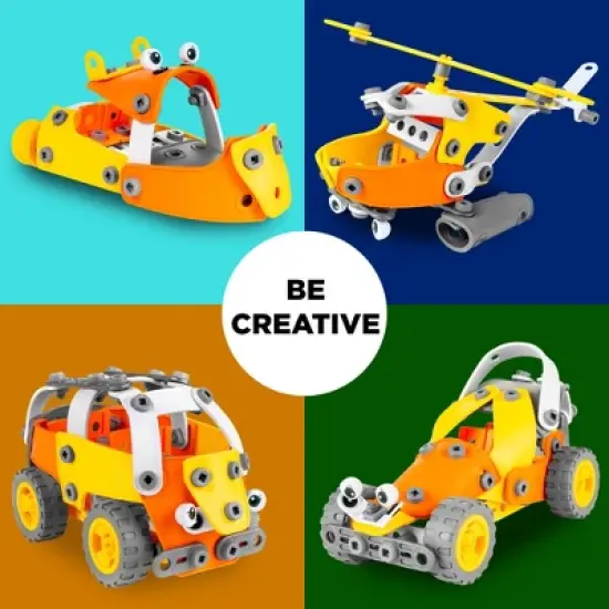 Best Choice Products Kids 147-Piece 5-in-1 Educational STEM Building Toy Kit w/ Car, Helicopter, Boat, Bulldozer, Truck image {2}