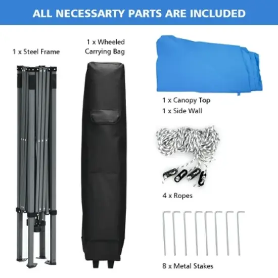 Costway 10ft X 10ft Pop Up Tent Slant Leg Canopy W/ Roll-up Side Wall image {9}