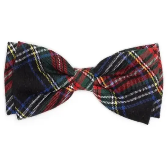 The Worthy Dog Stewart Plaid Bow Tie Adjustable Collar Attachment Accessory image {2}