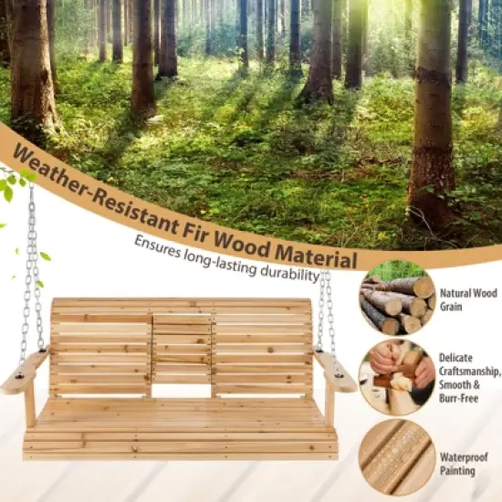 Infans Porch Swing Chair w/Stand Cupholder & Adjustable Chains A-Shaped Metal Frame image {8}