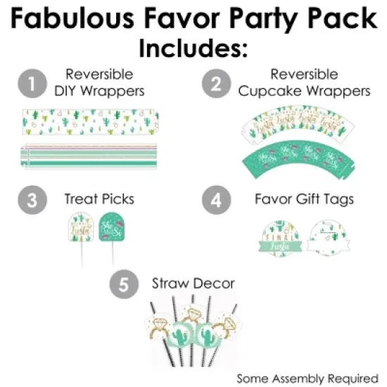 Big Dot of Happiness Final Fiesta - Last Fiesta Bachelorette Party Favors and Cupcake Kit - Fabulous Favor Party Pack - 100 Pieces image {1}