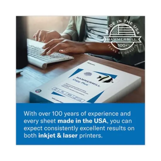 Hammermill Copy Plus Print Paper, 92 Bright, 20 lb Bond Weight, A4, White, 500/Ream image {6}