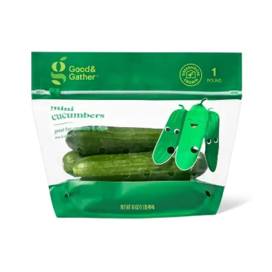 Fresh Mini Cucumbers - 16oz Bag - Good & Gather&trade; (Packaging May Vary) image {4}