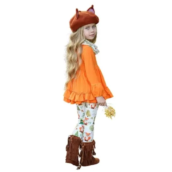 Girls Fall Frolic Tunic, Legging & Scarf Set - Mia Belle Girls image {6}