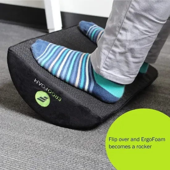 ErgoFoam Ergonomic Foot Rest Under Desk - Premium Velvet Soft Foam Footrest for Desk - Most Comfortable Desk Foot Rest in The World for Lumbar image {1}