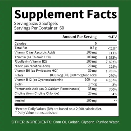 B Beworth Vitamin B Complex Capsules, Support for Immune Support, 120ct image {1}