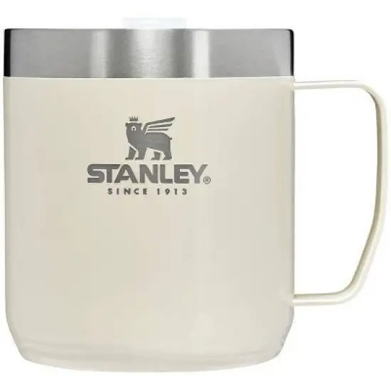 Stanley 12oz Stainless Steel Classic Legendary Mug - Cream Gloss: Insulated Travel Mug for Hot & Cold Beverages, Dishwasher-Safe image {5}