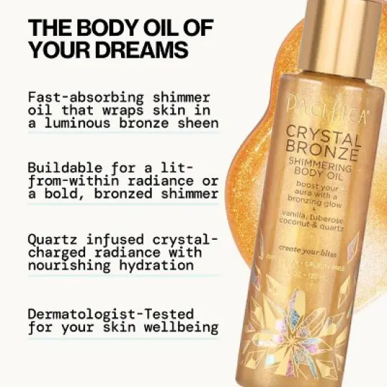 Pacifica Shimmering Body Oil - Crystal Bronze - 4 fl oz image {2}