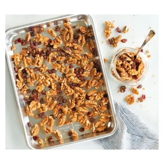 Nordic Ware Naturals Quarter Sheet Pan: Aluminum Baking Sheet, Jelly Roll Pan, Hand Wash, Oven-Safe, 13"x9.6" image {2}