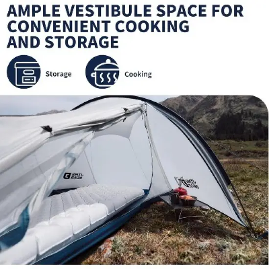 Naturehike Jims Gear Ultralight Backpacking Tent, 1-2 Person Tunnel Tent with Vestibule, Waterproof and Windproof for High-Altitude Camping image {3}