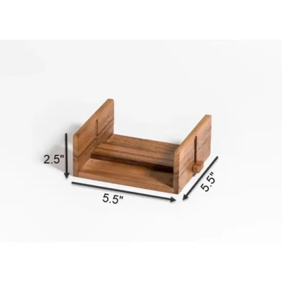 Kalmar Home Solid Acacia Wood Cocktail Napkin Holder image {3}