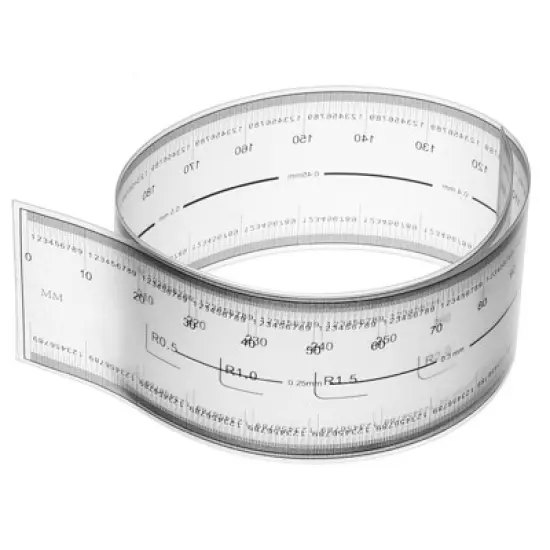 Unique Bargains PET Plastic Film Flexible Ruler with R Angle and Width Lines image {5}