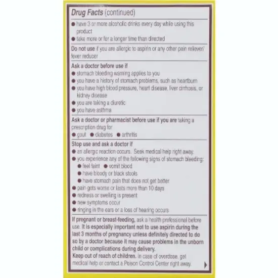 Bayer Aspirin Extra Strength Back & Body 500Mg Tablets 50 Ct image {1}