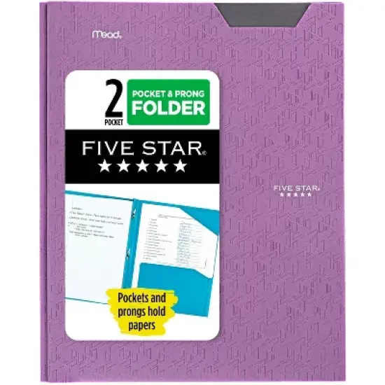 Five Star 2 Pocket Plastic Folder with Prongs image {13}