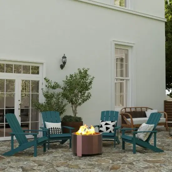 Merrick Lane Portable Steel Smokeless Wood Burning Outdoor Firepit with Waterproof Cover image {1}