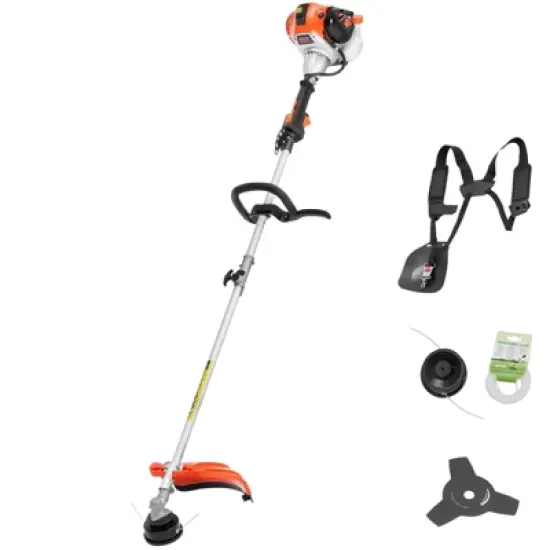 VEVOR String Trimmer, 25.2CC 2-Stroke, Gas Powered Weed Wacker, 16.9" Cordless Grass Trimmer, Multi-Functional Lawn Edger with Shoulder Strap image {8}