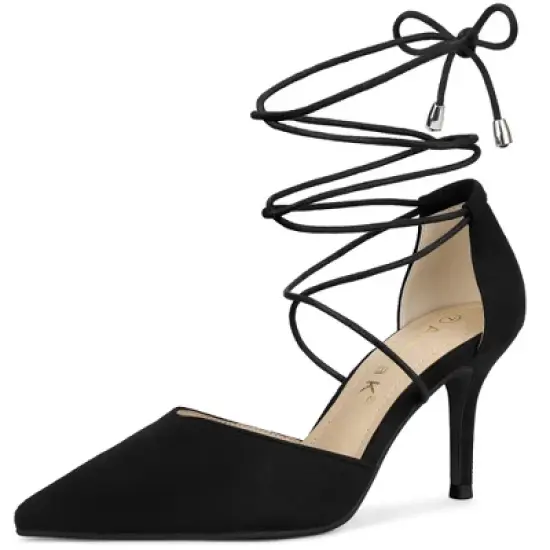 Allegra K Women's Pointed Toe Dress Pumps Lace Up Stiletto Heels Sandals image {7}