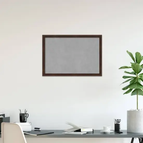39"x27" Narrow Framed Magnetic Board Warm Walnut - Amanti Art: Metal Wall Mount, Office Decor, No Choking Hazard image {6}
