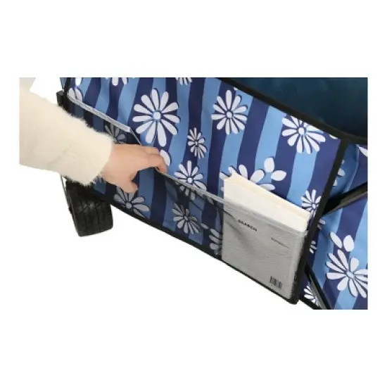 SKRAN 480lbs Load Capacity Folding Wagon Cart with Bonus Picnic Mat - All-Terrain Wheels,Drink Holders,Brakes & Side Pocket for Camping,Beach image {8}