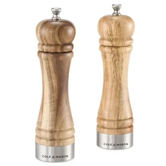Cole & Mason Camden Salt and Pepper Grinder Set: Traditional Wood Shakers, Spot Clean, 2-Piece, Brown image {12}