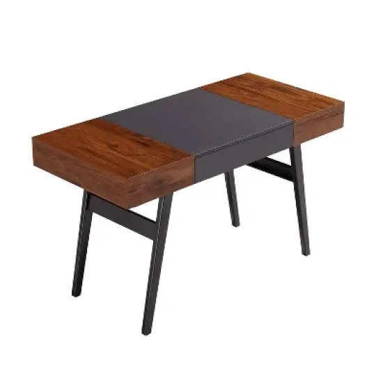 Expandable Modern Desk with Storage Mahogany - Techni Mobili image {6}