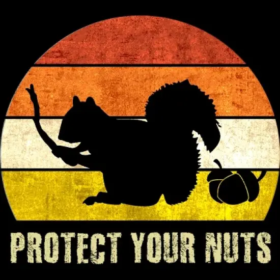 Junior's Design By Humans Retro Squirrel Protect Your Nuts By stellaandgrace T-Shirt image {1}