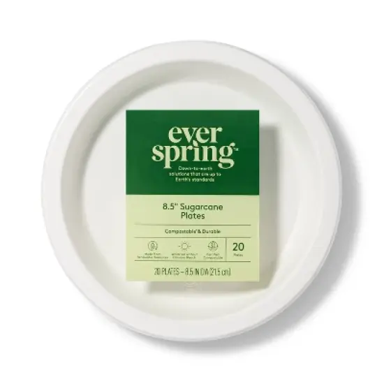 Disposable Plate 8.5" - White - 20ct - Everspring&trade; image {3}