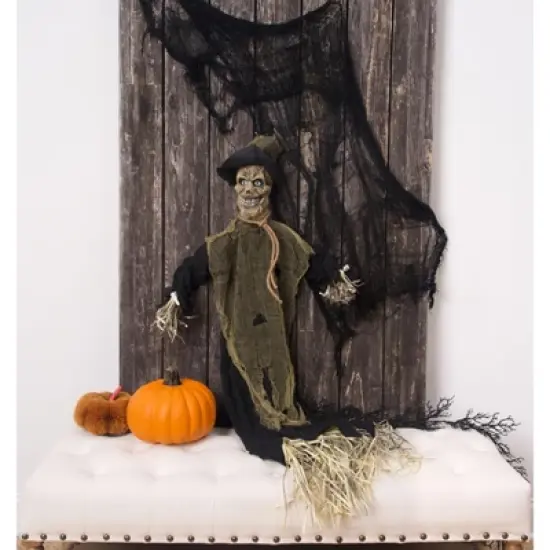 Gallerie II 43" Hanging Scarecrow Halloween Decor image {2}