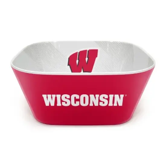 NCAA Wisconsin Badgers Serving Bowl: Melamine Rounded Square, 15 Volume Capacity image {1}