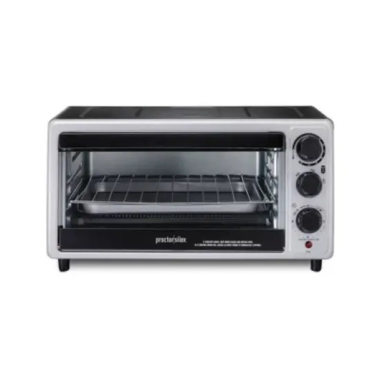 Proctor Silex 6sl Toaster Oven 31124: Countertop Small Oven, 1500W, Silver, Includes Broiler & Baking Pan, Freestanding image {8}