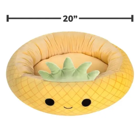 Squishmallows Maui The Pineapple Cat and Dog Bolster Bed - Yellow image {4}
