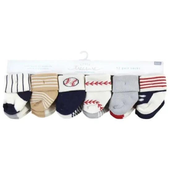 Little Treasure Infant Boy Newborn Socks, Baseball image {1}
