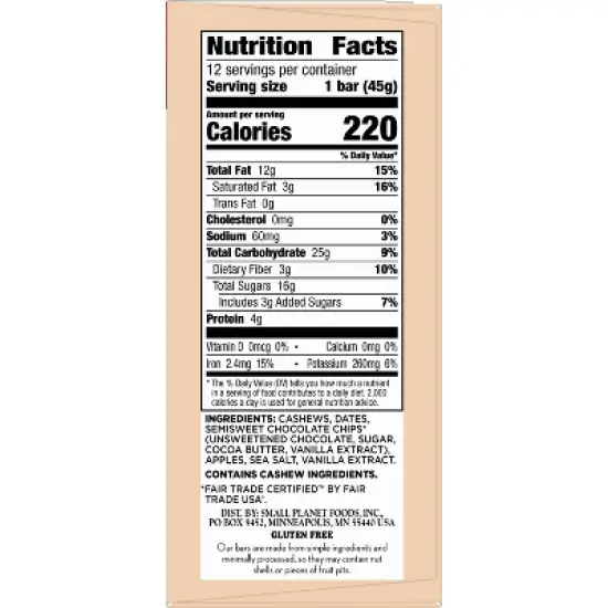 Larabar Chocolate Chip Cookie Dough Bar - 19.2oz/12ct image {7}