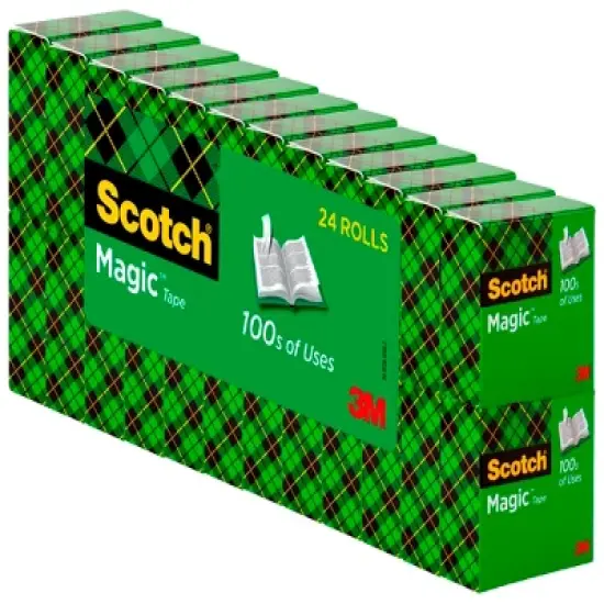 Scotch 810 Magic Tape, 0.75 x 1000 Inch, Matte Clear, Pack of 24 image {1}