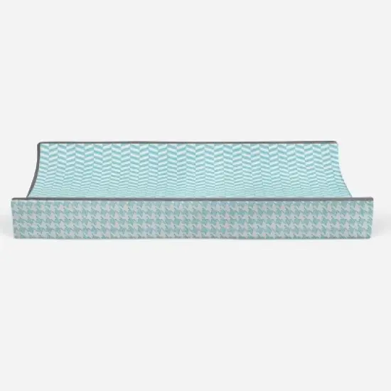 Bacati - Herringbone Quilted Muslin Changing Pad Cover Aqua image {5}