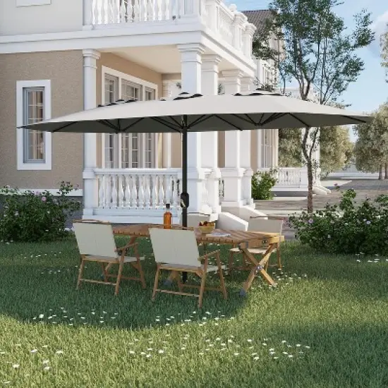 GustoWave Outdoor 13 FT Double-Sided Patio Umbrella for Pool Garden image {7}