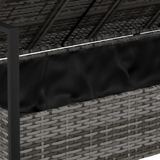 vidaXL Patio Furniture Outdoor Seating with Cushions for Deck Poly Rattan - Gray image {6}