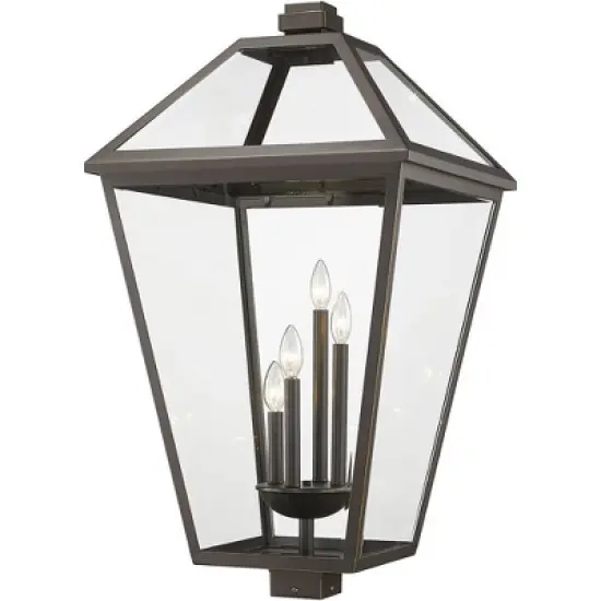 Talbot Outdoor Pendant Light - Black Iron, 4 Bulbs, Dimmable, Wet Rated, 19.5" x 33.75" image {5}