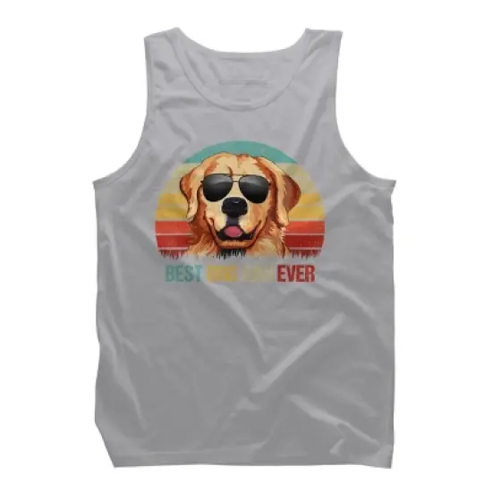 Men's Design By Humans Best Dog Dad Ever Golden Retriever By LuckyCharm99 Tank Top image {8}
